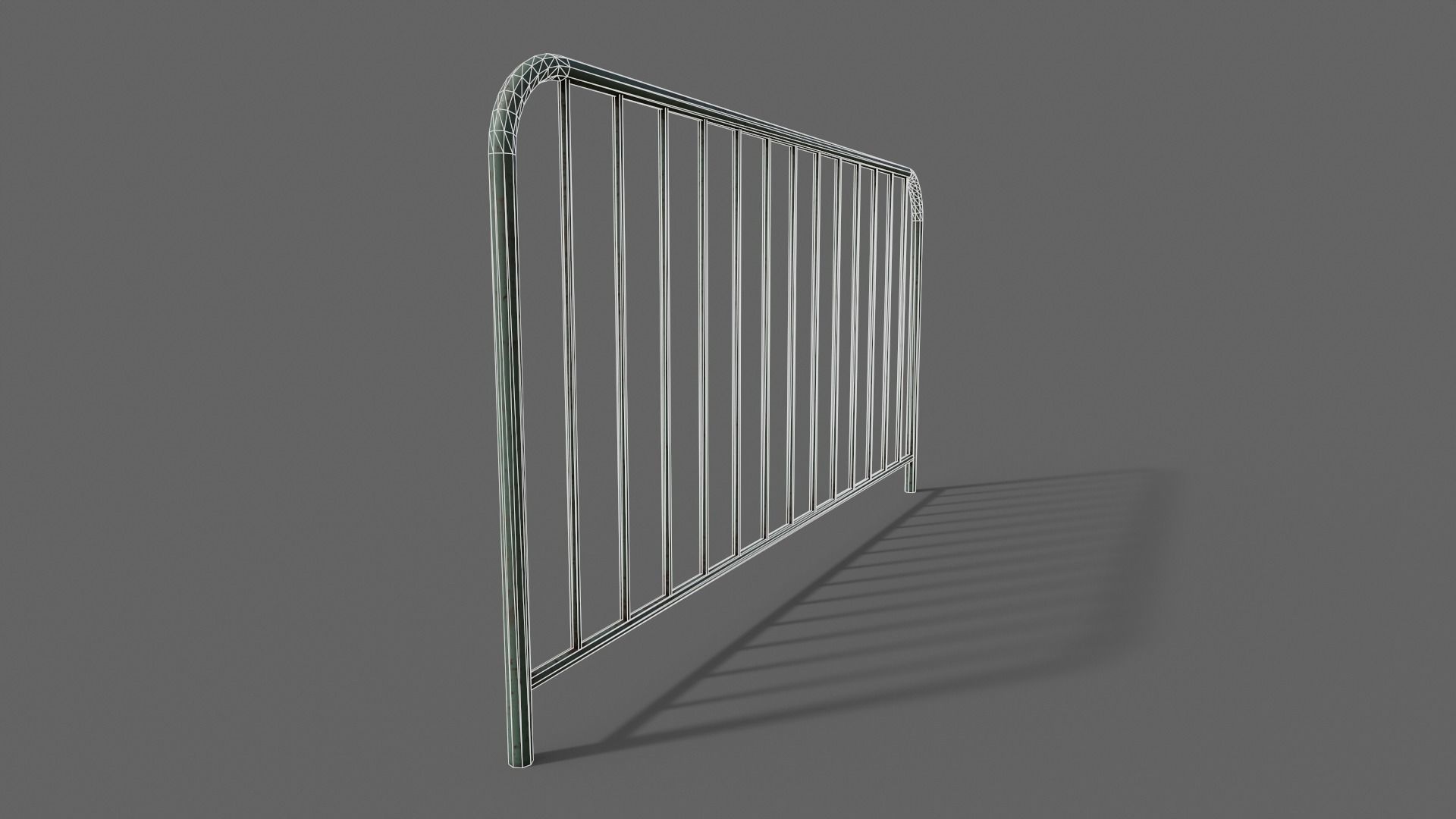 PBR Pedestrian Guard Rail Green V1 Low-poly 3D model_21