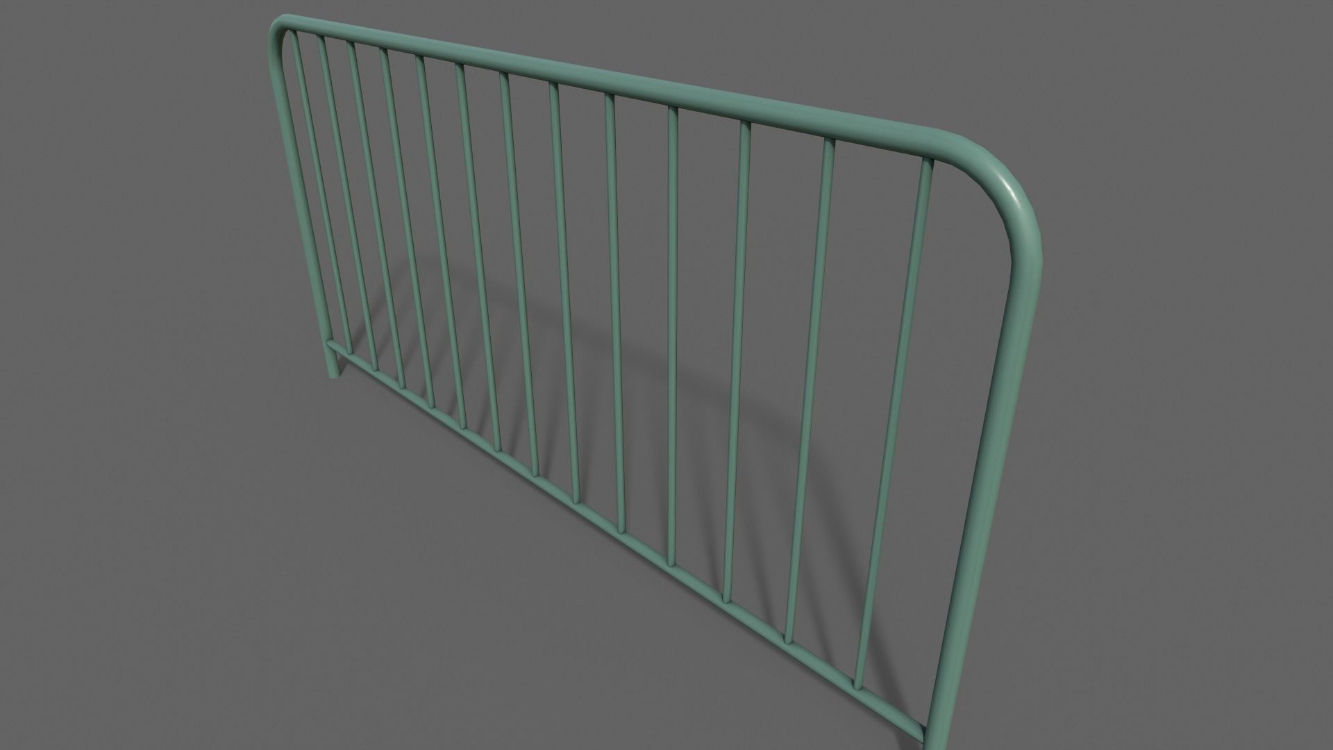 PBR Pedestrian Guard Rail Green V1 Low-poly 3D model_4