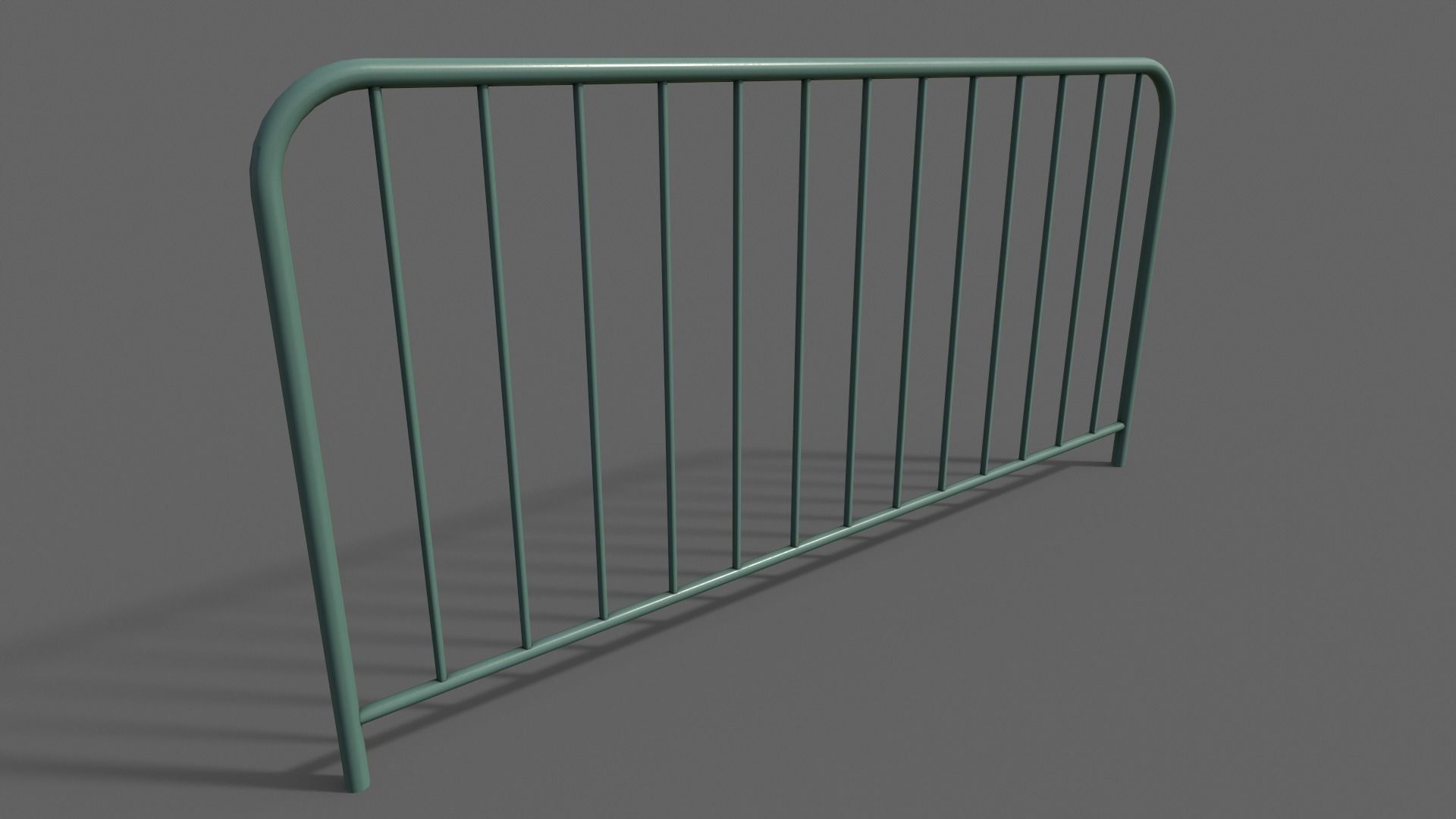 PBR Pedestrian Guard Rail Green V1 Low-poly 3D model_3