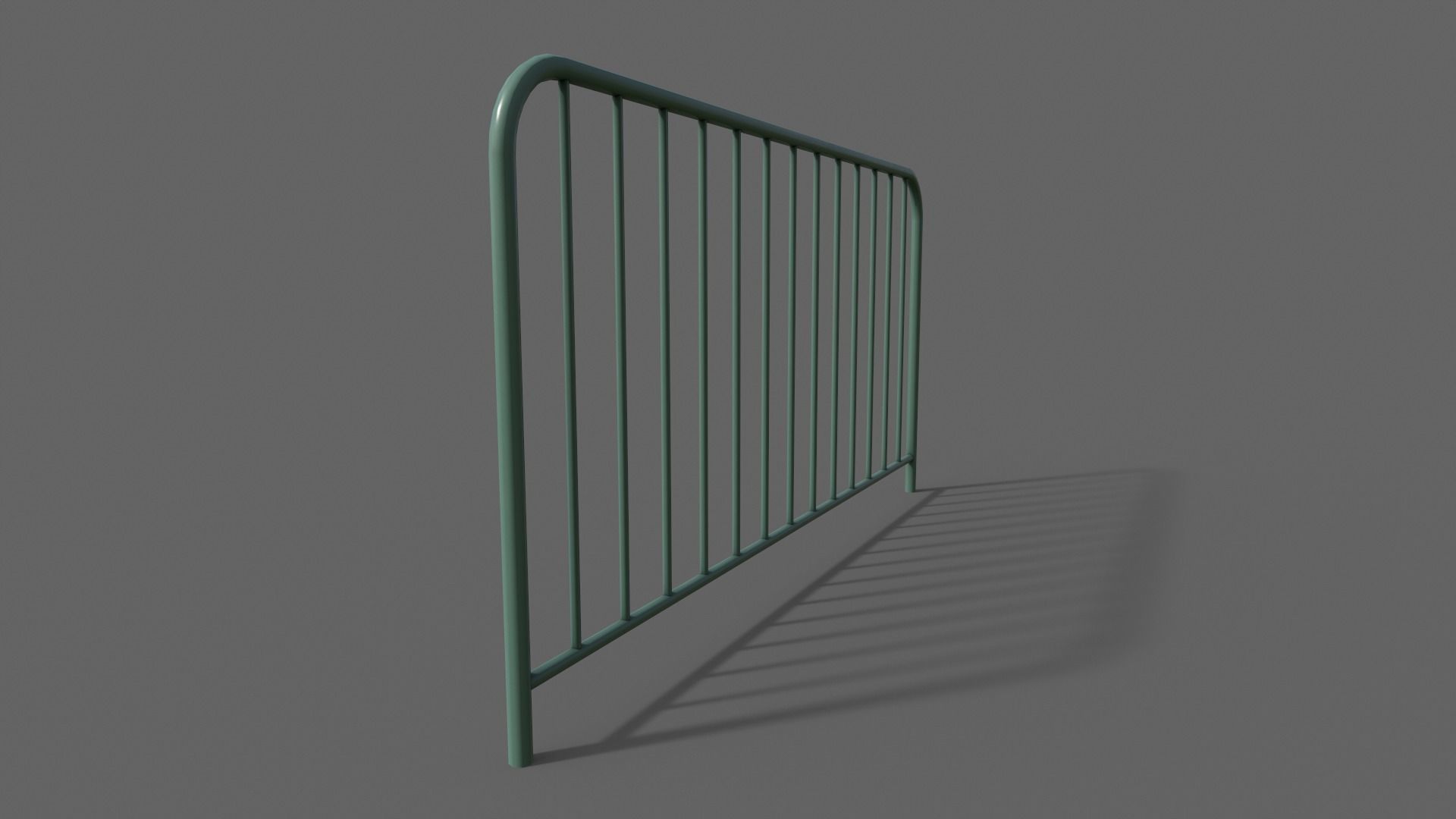 PBR Pedestrian Guard Rail Green V1 Low-poly 3D model_7