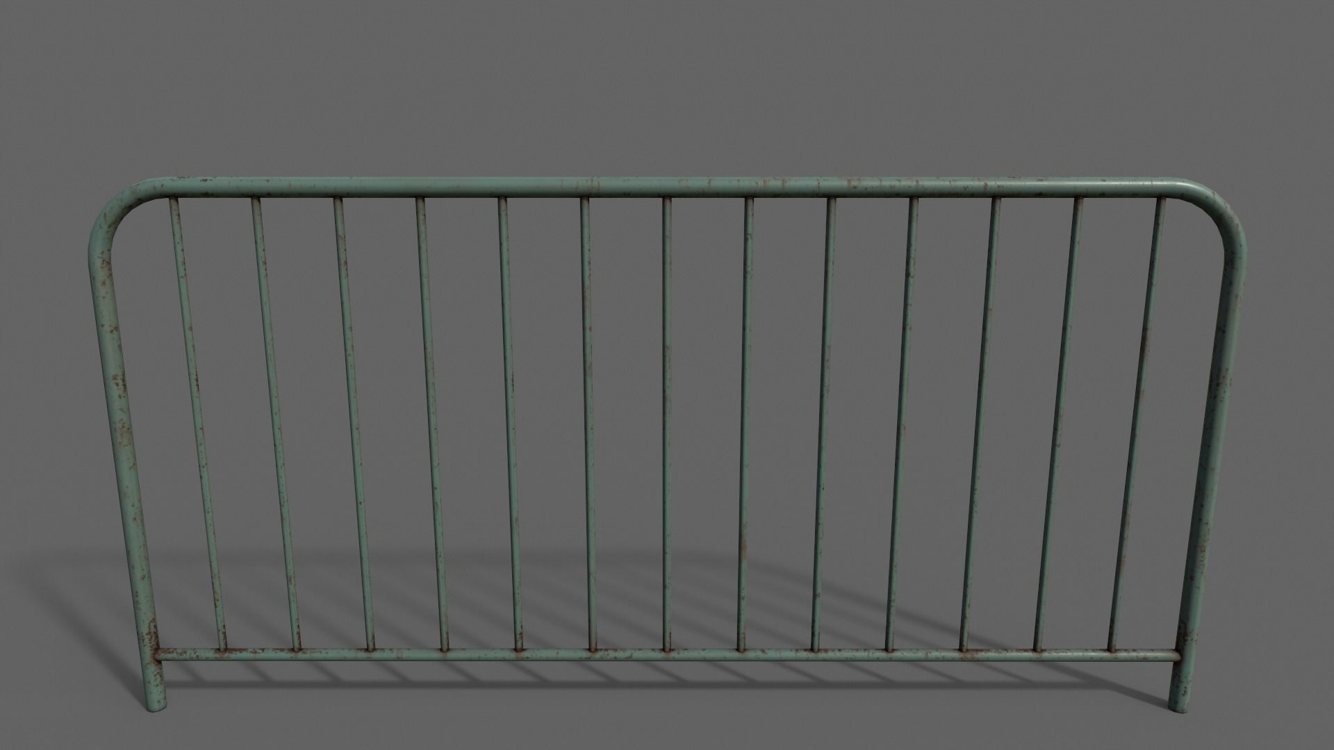 PBR Pedestrian Guard Rail Green V1 Low-poly 3D model_9