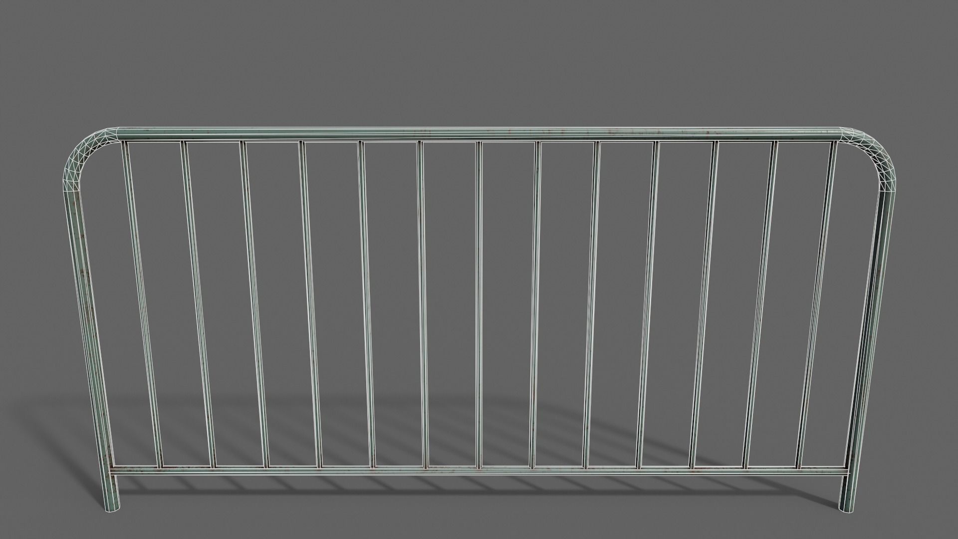 PBR Pedestrian Guard Rail Green V1 Low-poly 3D model_16