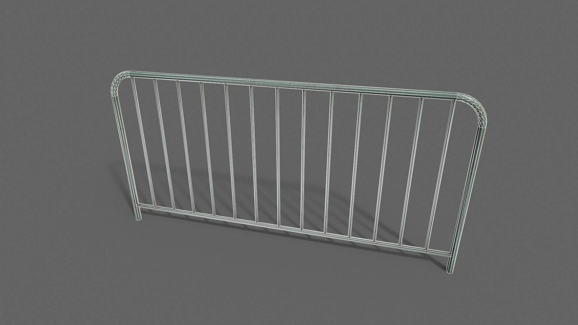 PBR Pedestrian Guard Rail Green V1 Low-poly 3D model_22