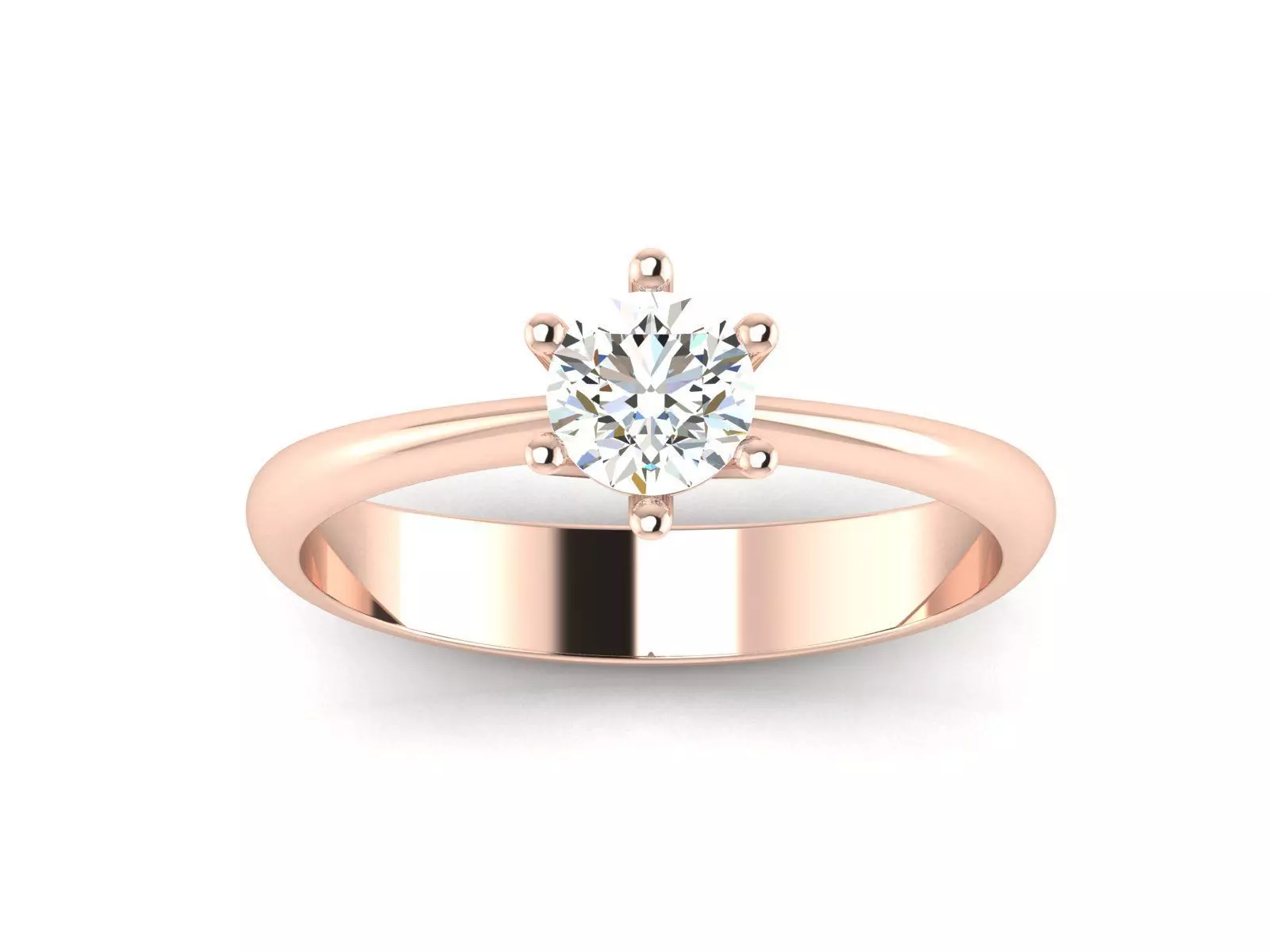 Diamond Solitaire Ring Half Carat Stone Heart Ring 3D print model