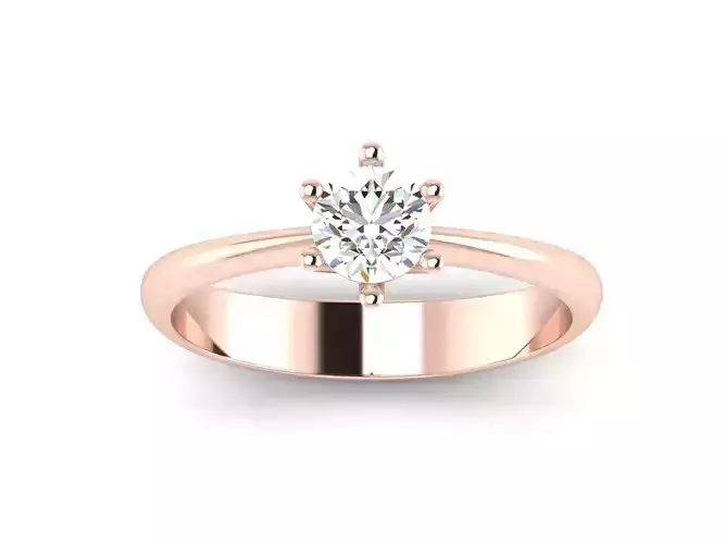 Diamond Solitaire Ring Half Carat Stone Heart Ring  3D print model