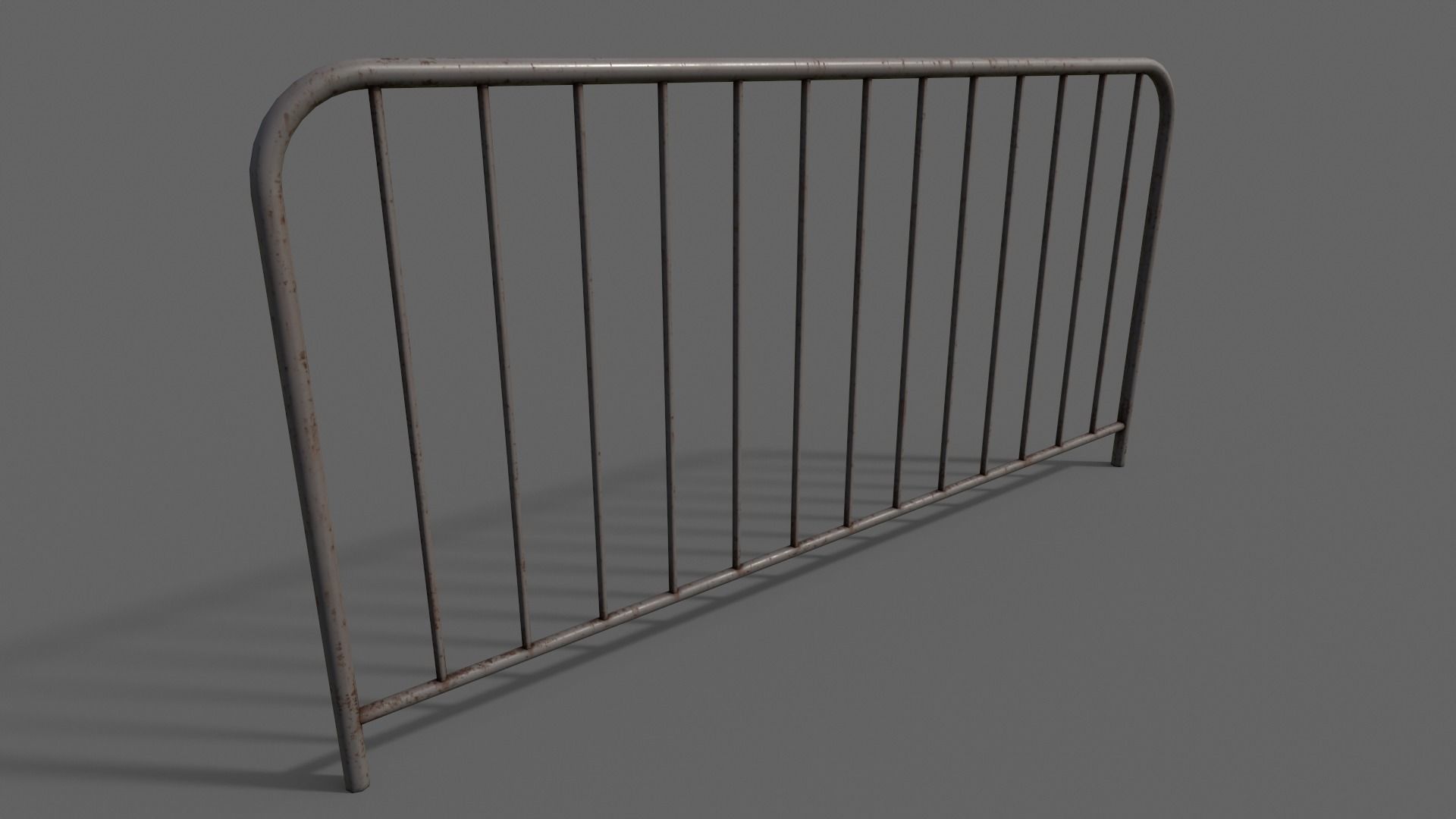 PBR Pedestrian Guard Rail Grey V1 Low-poly 3D model_10