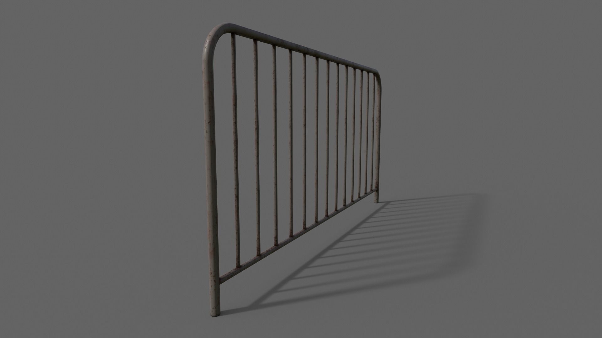 PBR Pedestrian Guard Rail Grey V1 Low-poly 3D model_14