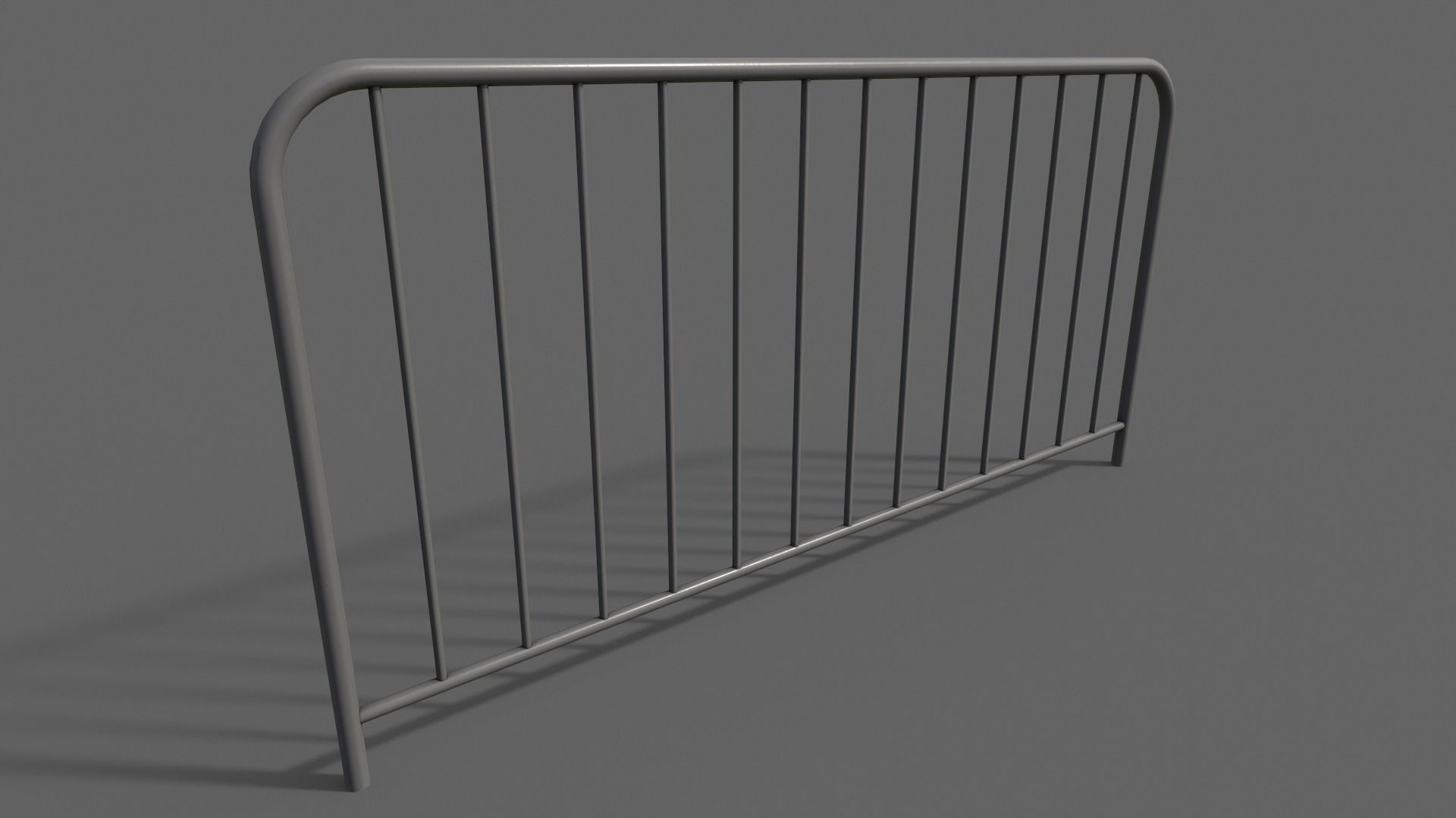 PBR Pedestrian Guard Rail Grey V1 Low-poly 3D model_3