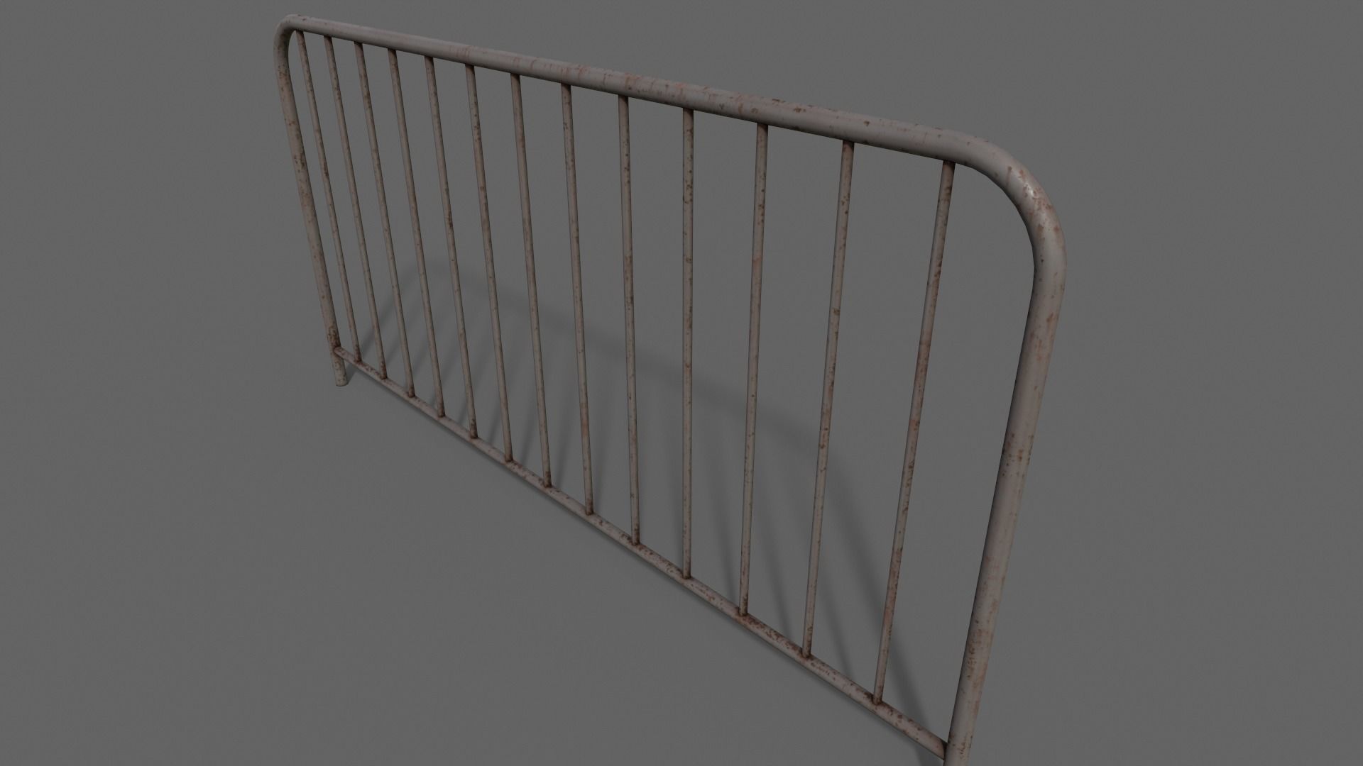 PBR Pedestrian Guard Rail Grey V1 Low-poly 3D model_11