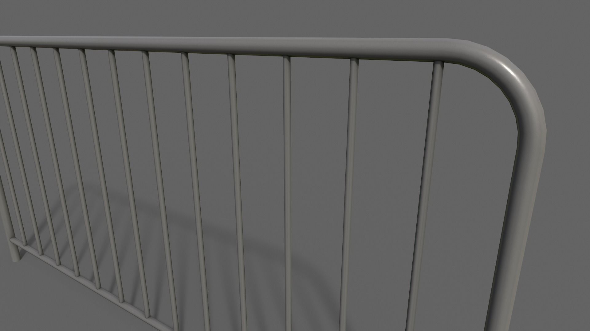 PBR Pedestrian Guard Rail Grey V1 Low-poly 3D model_5