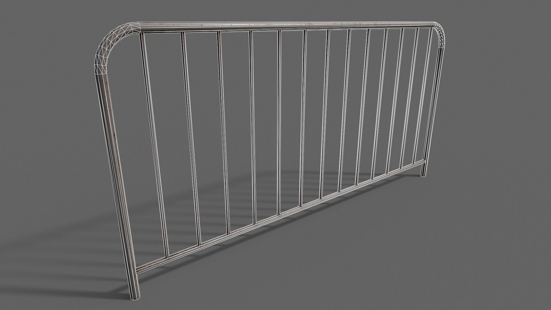 PBR Pedestrian Guard Rail Grey V1 Low-poly 3D model_17