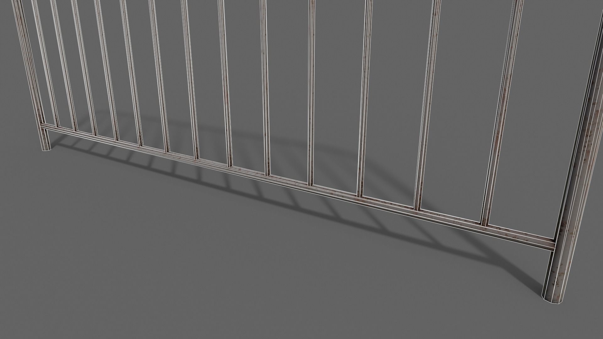 PBR Pedestrian Guard Rail Grey V1 Low-poly 3D model_20