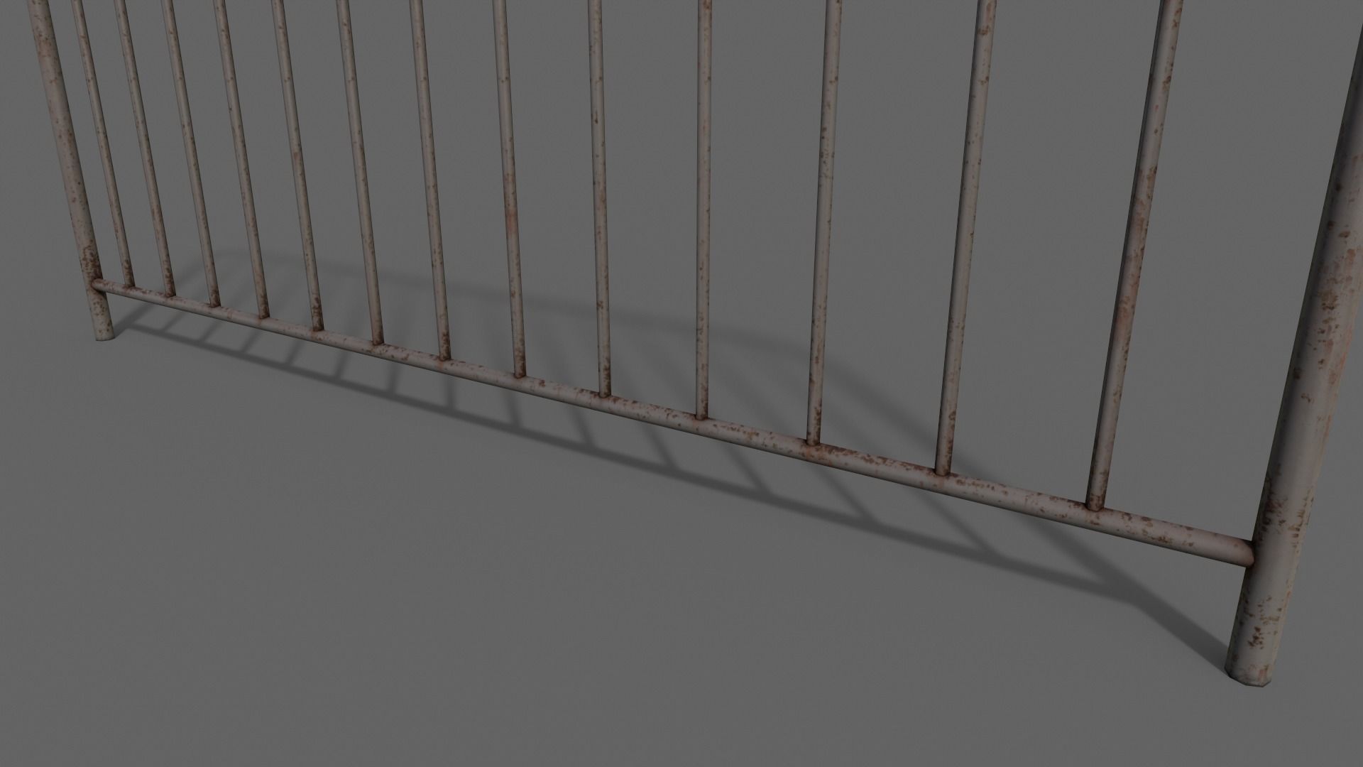 PBR Pedestrian Guard Rail Grey V1 Low-poly 3D model_13