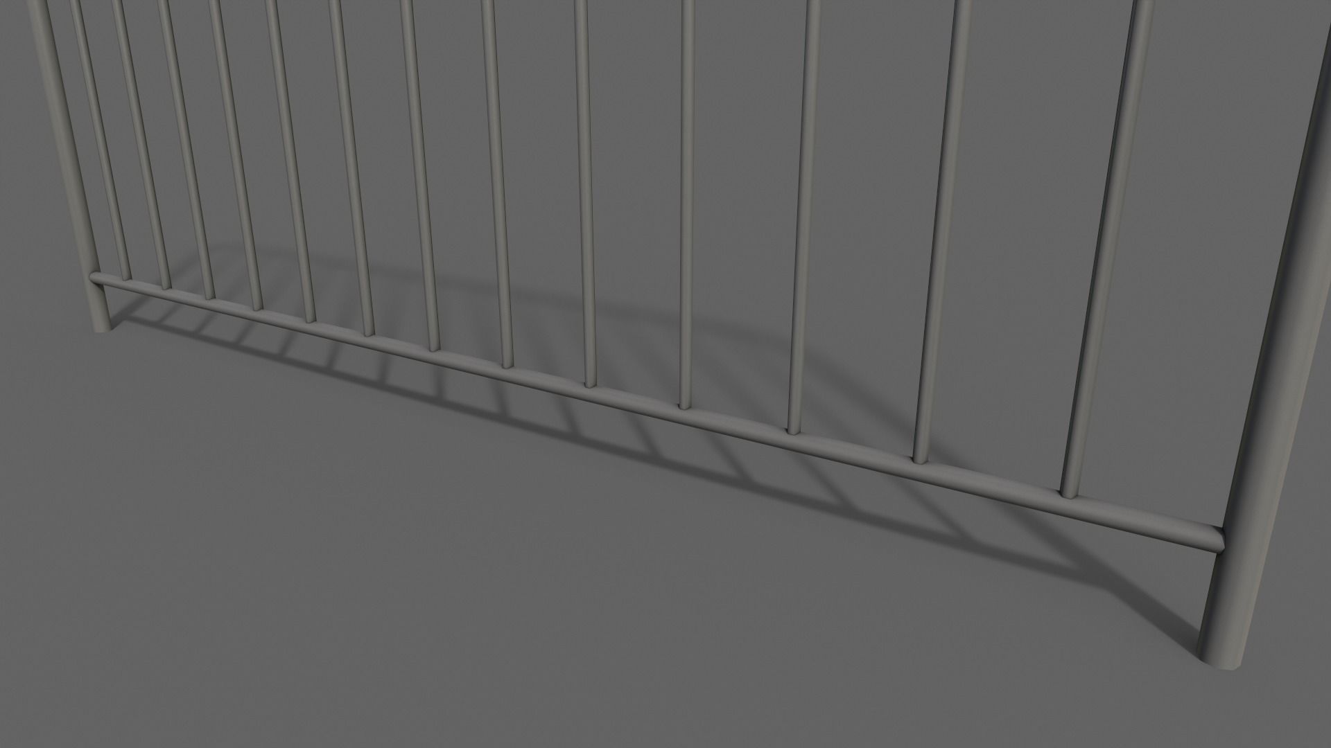 PBR Pedestrian Guard Rail Grey V1 Low-poly 3D model_6