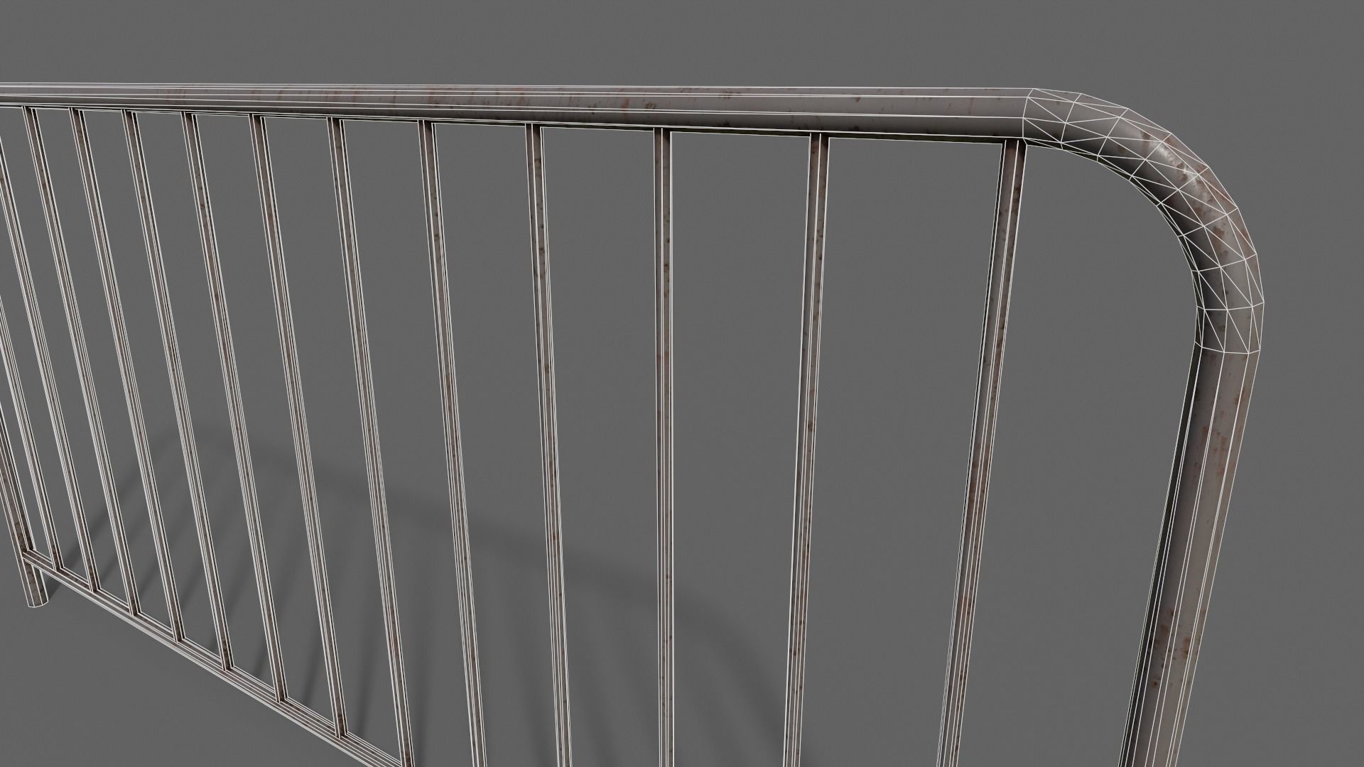 PBR Pedestrian Guard Rail Grey V1 Low-poly 3D model_19