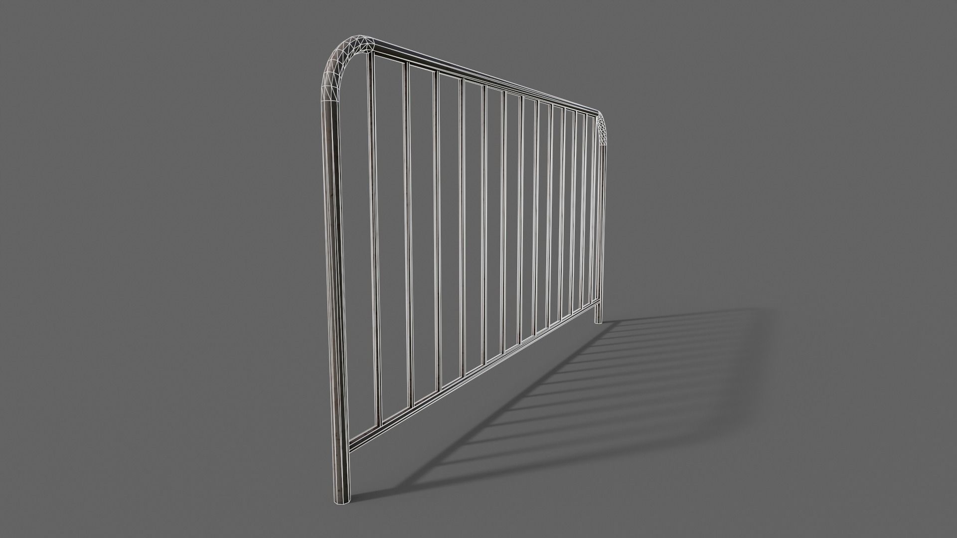 PBR Pedestrian Guard Rail Grey V1 Low-poly 3D model_21