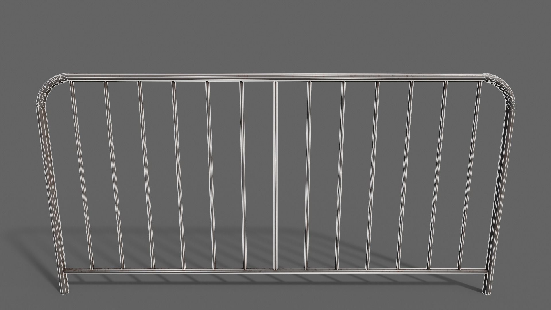 PBR Pedestrian Guard Rail Grey V1 Low-poly 3D model_16