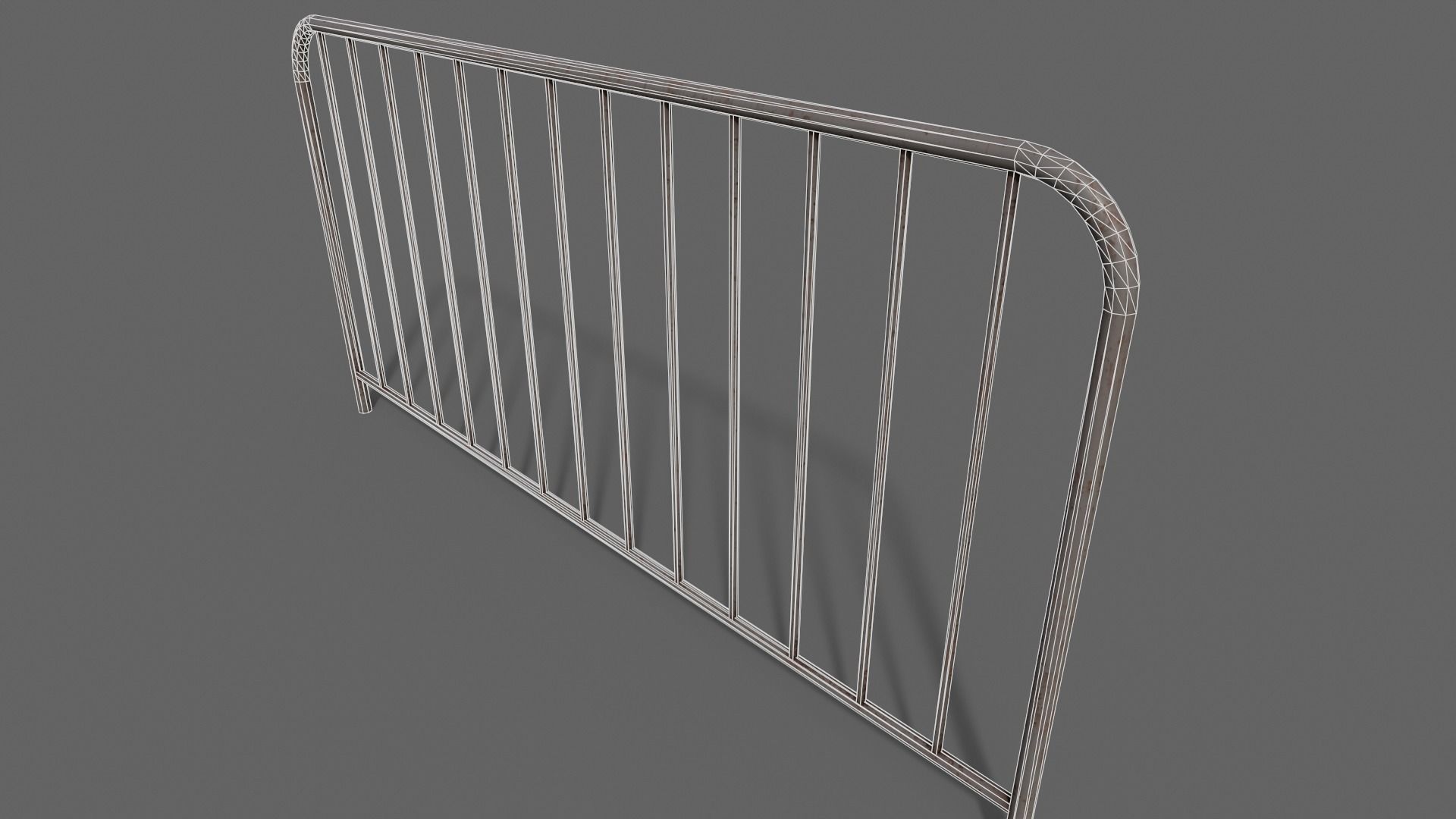 PBR Pedestrian Guard Rail Grey V1 Low-poly 3D model_18