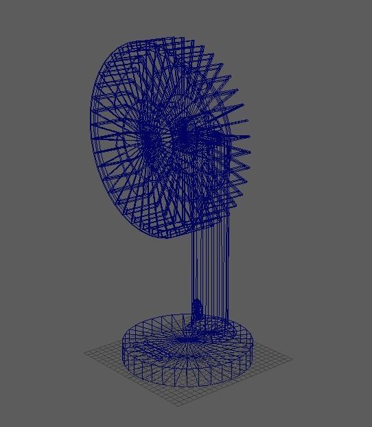Low Poly Mini Fan Stand Table Low-poly 3D model_2