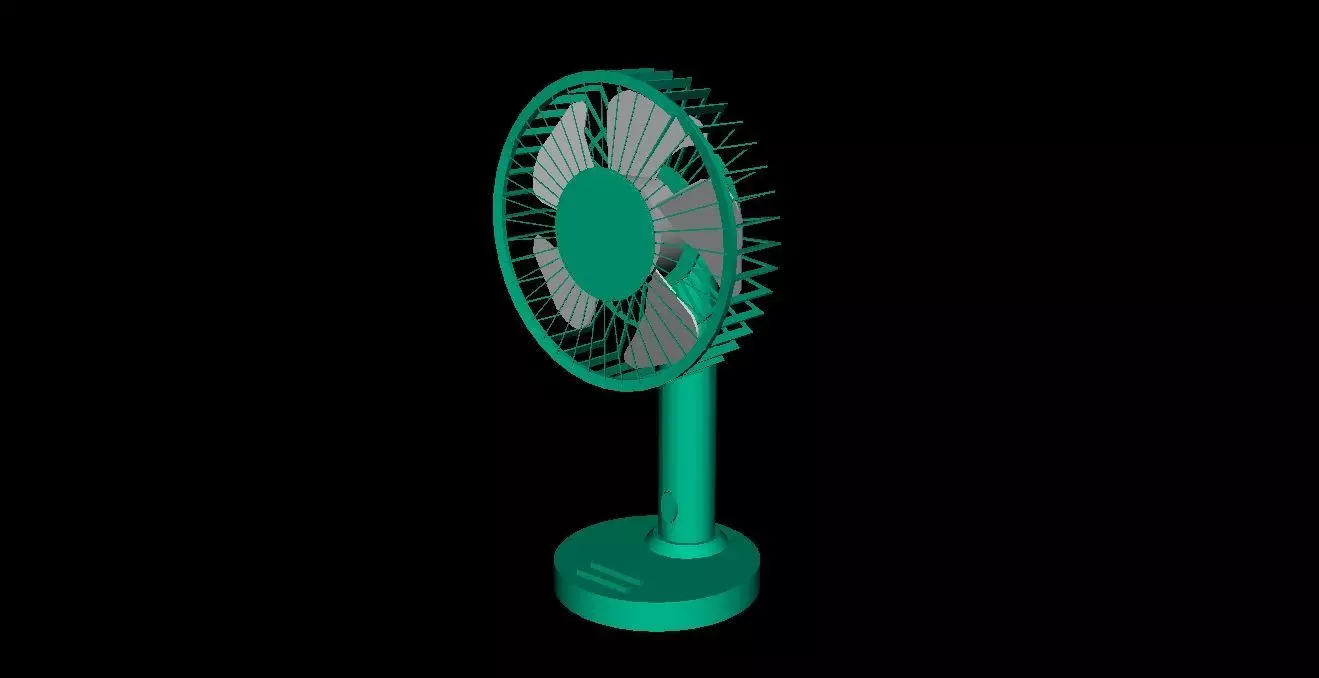Low Poly Mini Fan Stand Table Low-poly 3D model_0