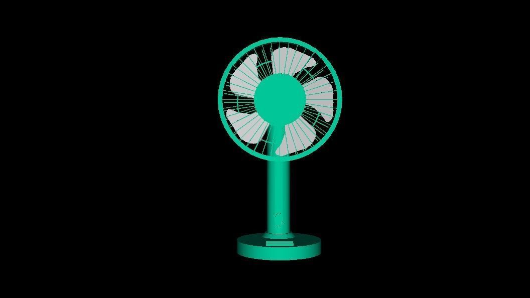 Low Poly Mini Fan Stand Table Low-poly 3D model_3
