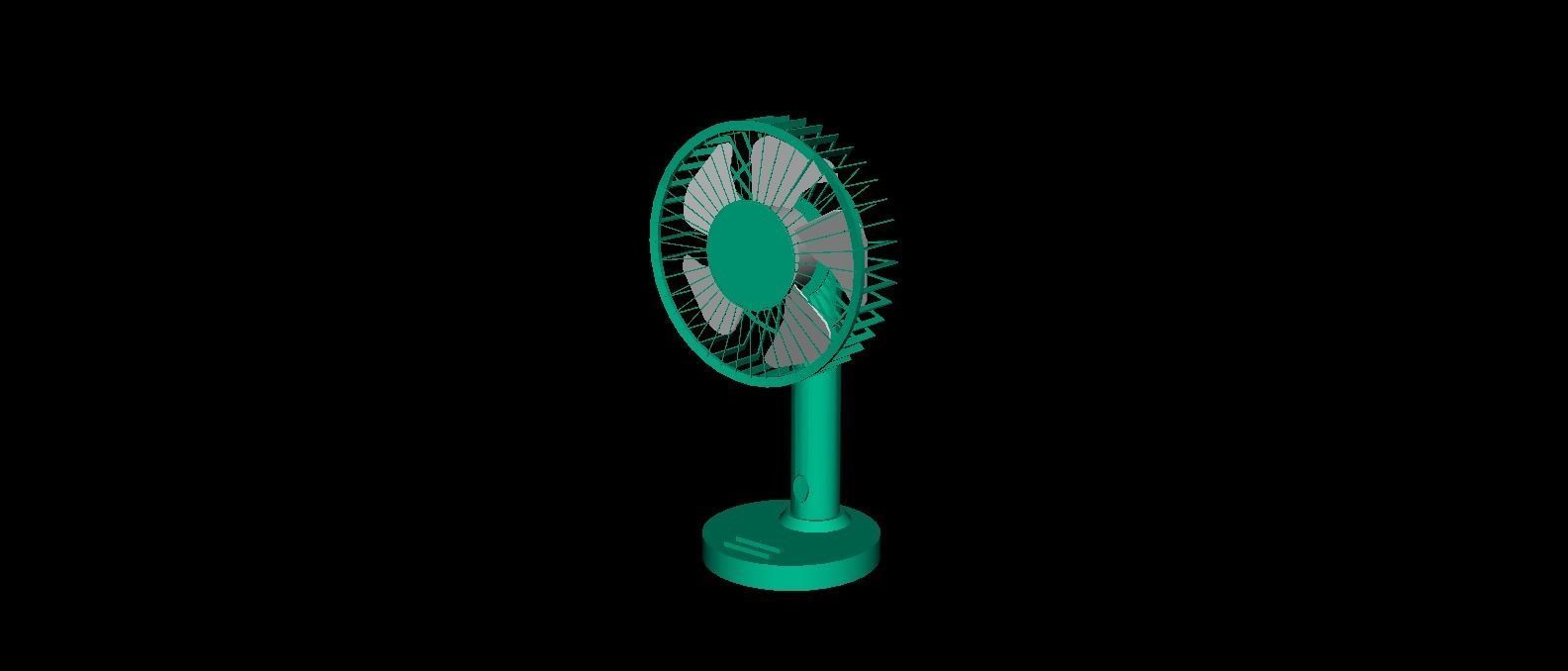 Low Poly Mini Fan Stand Table Low-poly 3D model_1