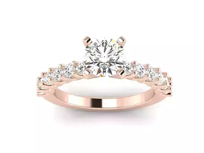 Diamond Engagement ring Solitaire ring 3dmodel 3D print model