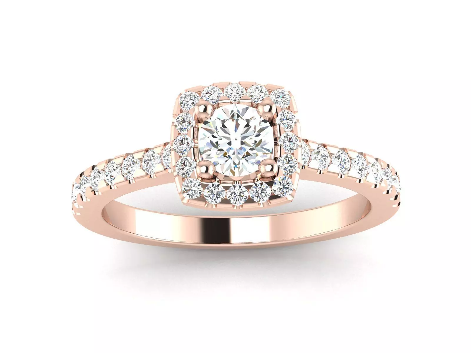 solitaire wedding engagement ring with 360 view 3D print model