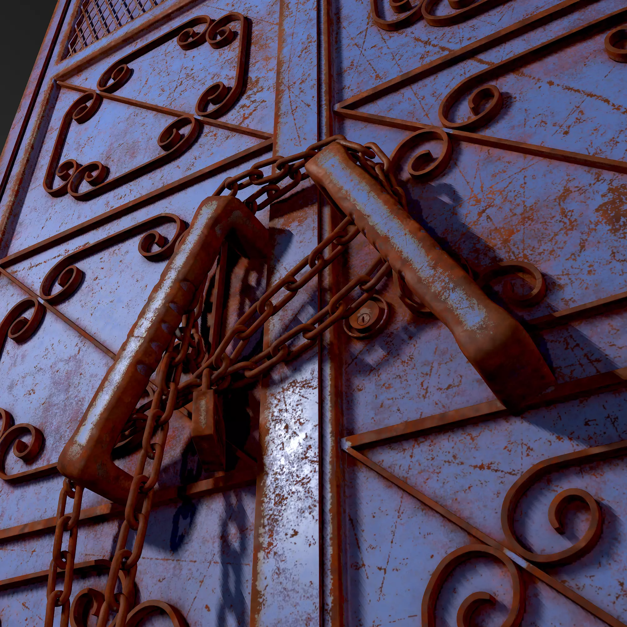 3D Designer rusty door Free 3D model