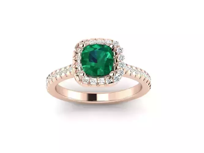 Engagement solitaire Cushion Stone ring own design 3D print model