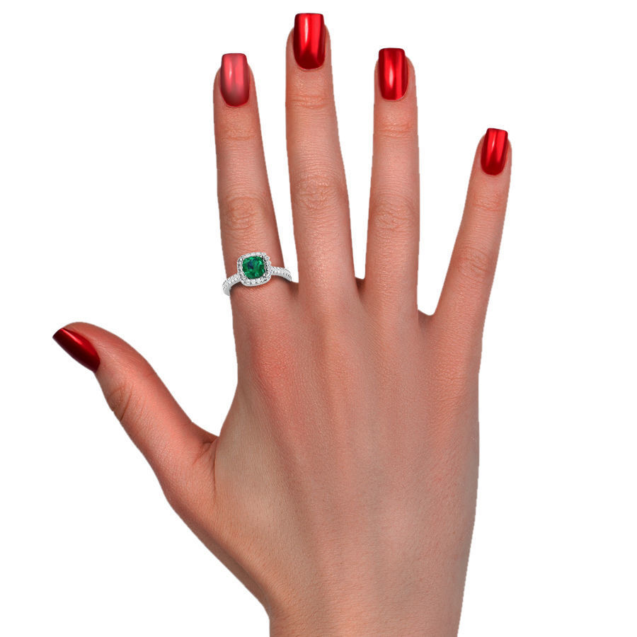 Engagement solitaire Cushion Stone ring own design 3D print model_19