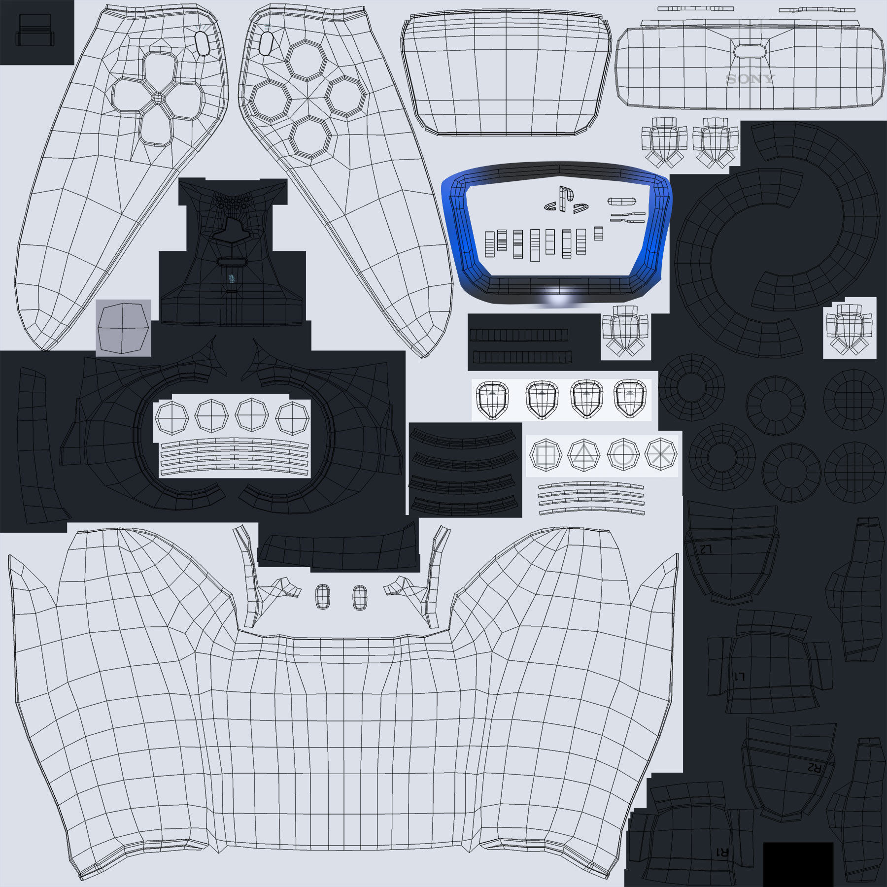 DualSense playstation controller 3D model_10