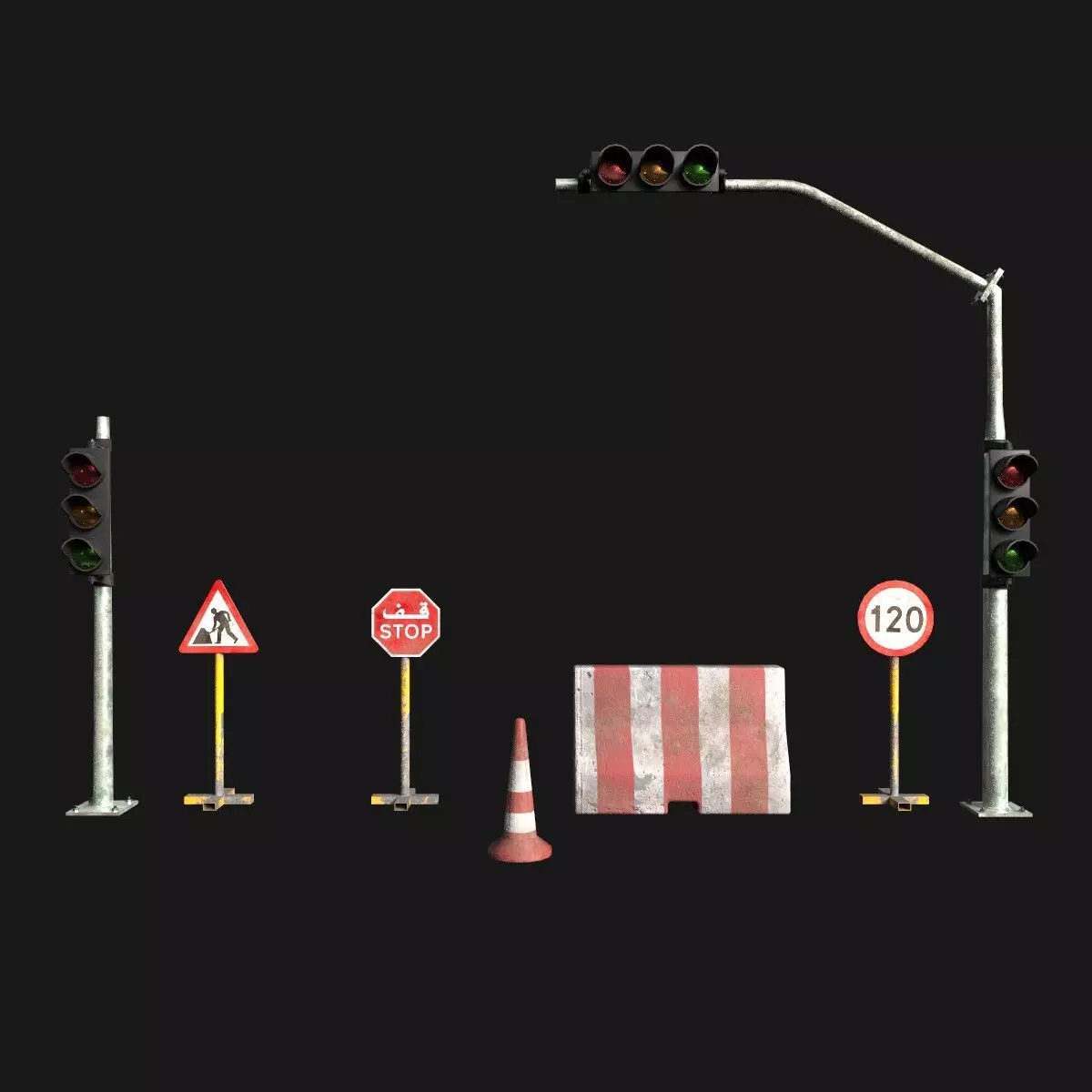 traffic lights Free 3D model_0