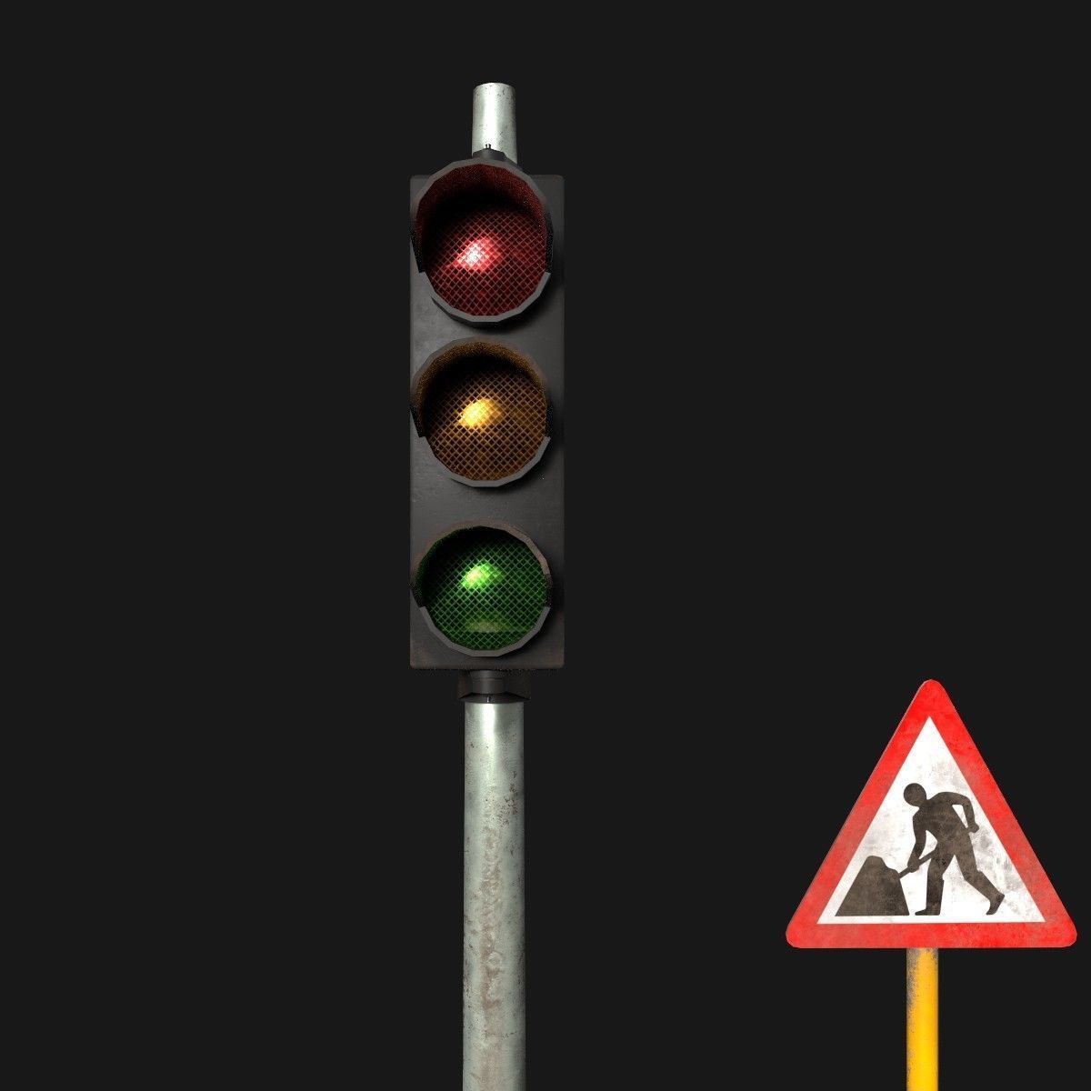 traffic lights Free 3D model_3