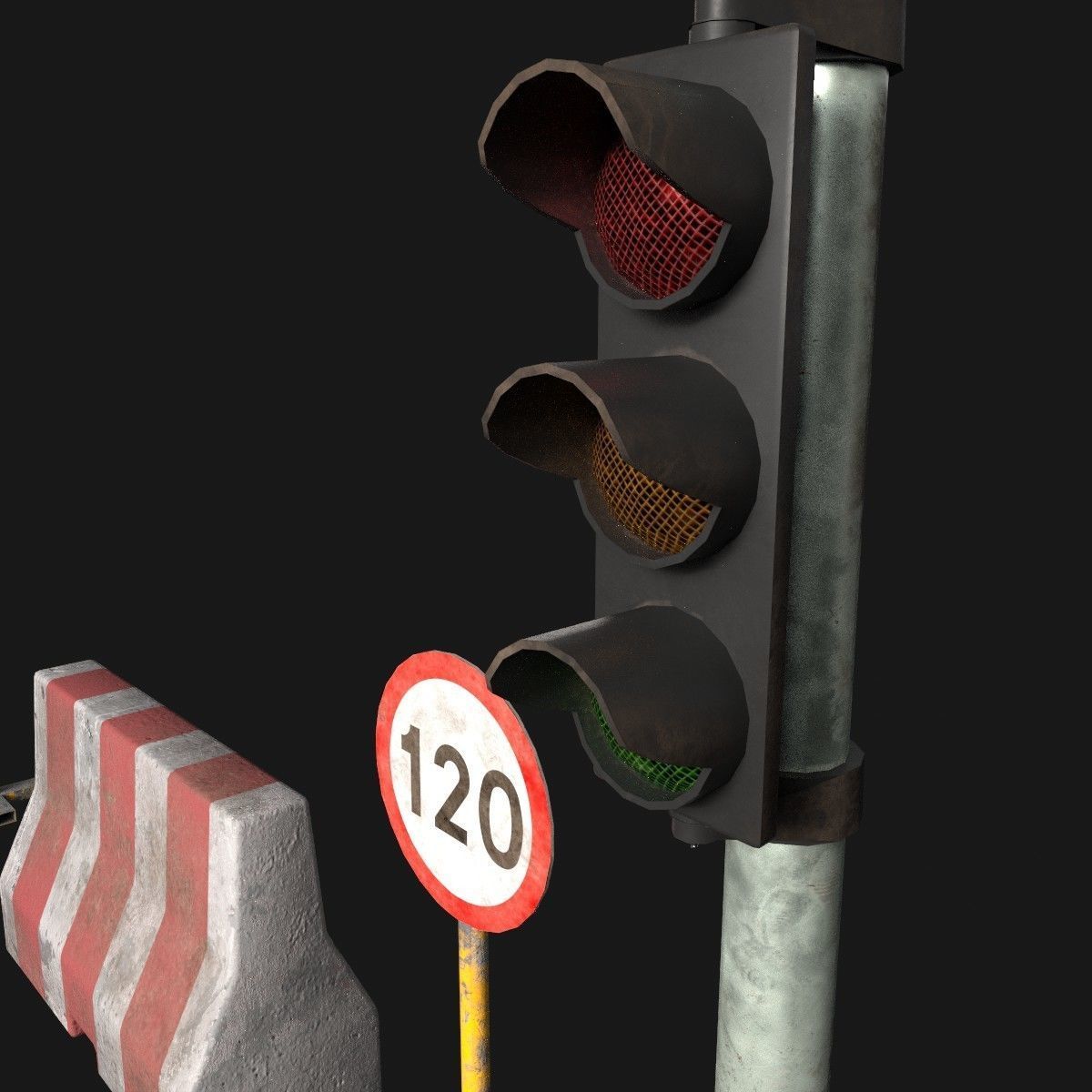 traffic lights Free 3D model_6