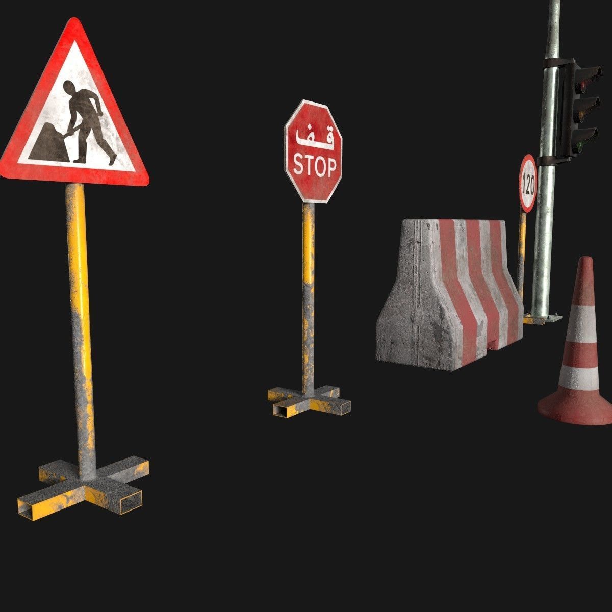 traffic lights Free 3D model_2