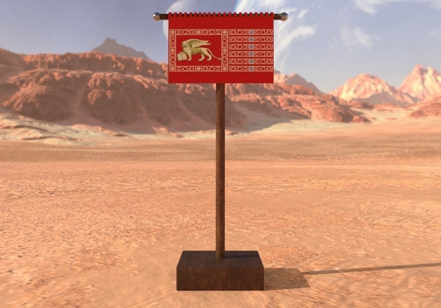 Medieval Flag Bundle Low-poly 3D model_19