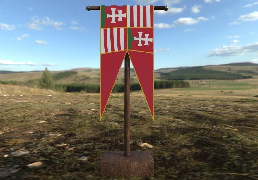 Medieval Flag Bundle Low-poly 3D model_17