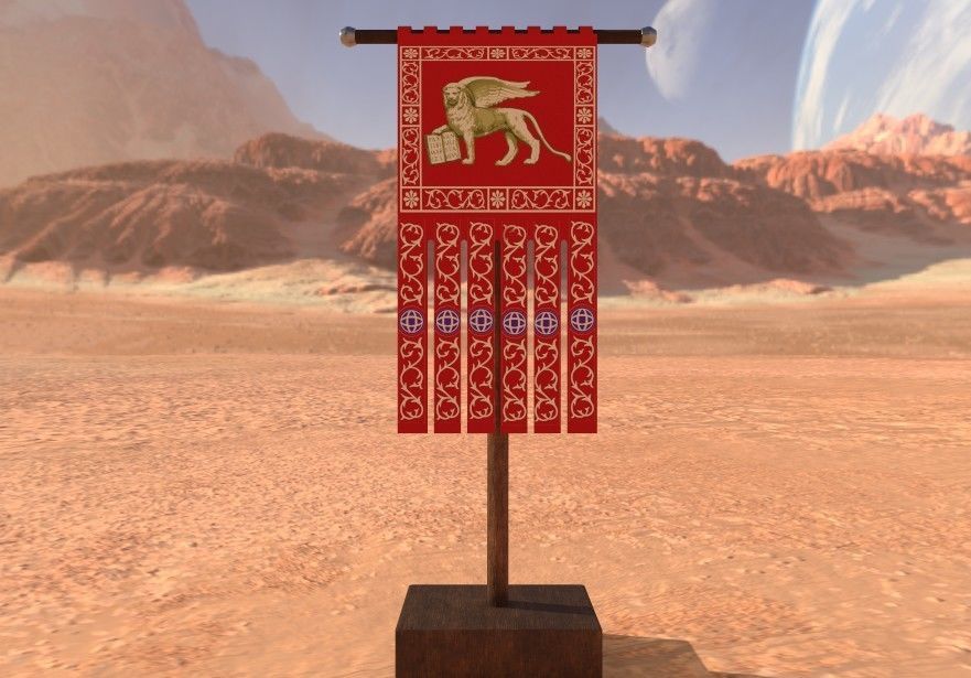 Medieval Flag Bundle Low-poly 3D model_23