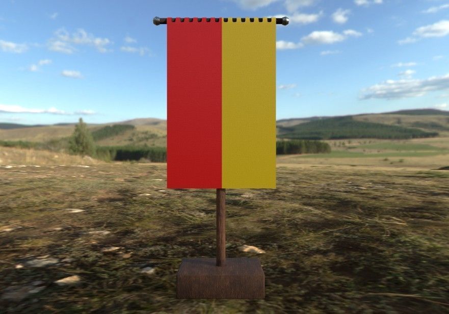 Medieval Flag Bundle Low-poly 3D model_11