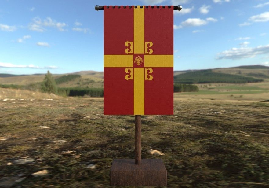 Medieval Flag Bundle Low-poly 3D model_3