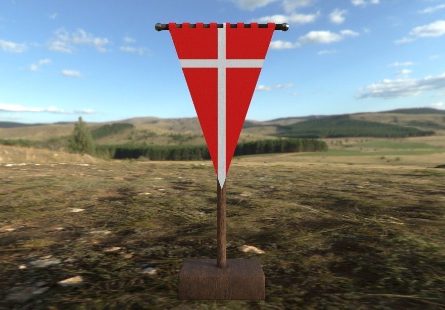 Medieval Flag Bundle Low-poly 3D model_15