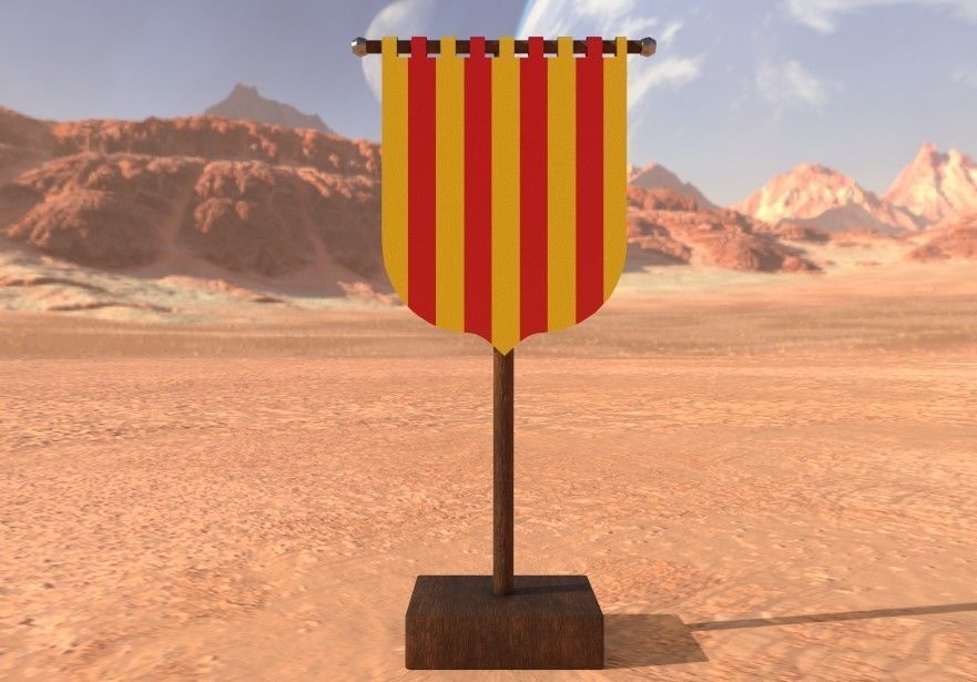 Medieval Flag Bundle Low-poly 3D model_1