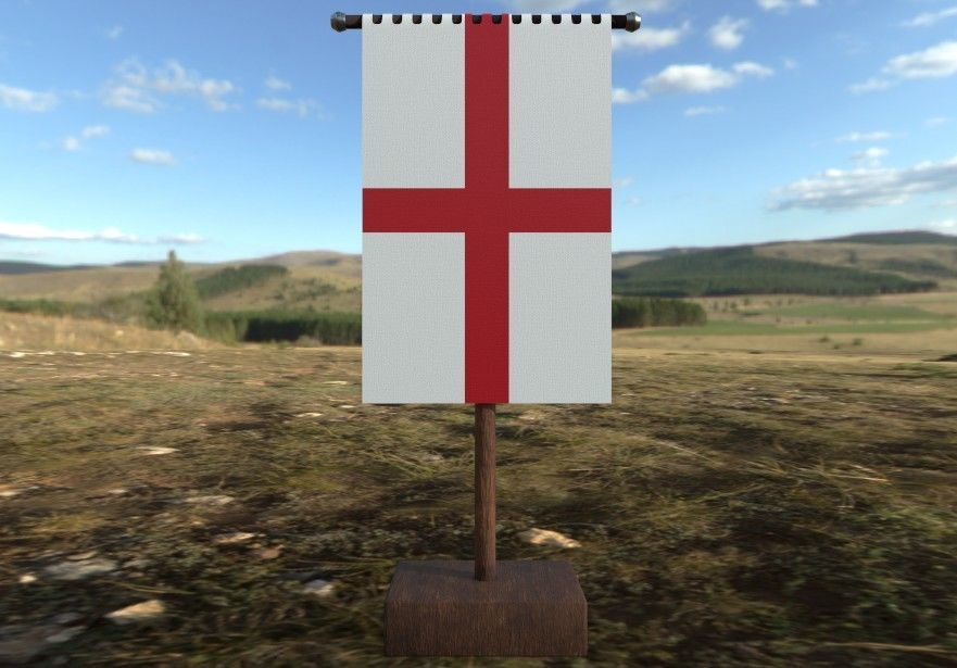 Medieval Flag Bundle Low-poly 3D model_4