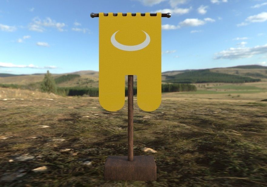 Medieval Flag Bundle Low-poly 3D model_12