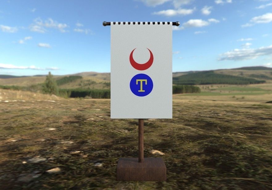 Medieval Flag Bundle Low-poly 3D model_7