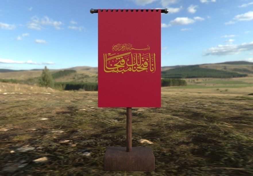 Medieval Flag Bundle Low-poly 3D model_6