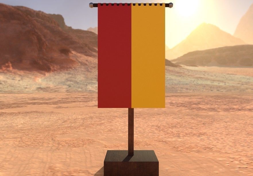 Medieval Flag Bundle Low-poly 3D model_14