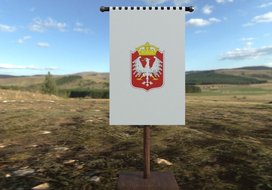 Medieval Flag Bundle Low-poly 3D model_8