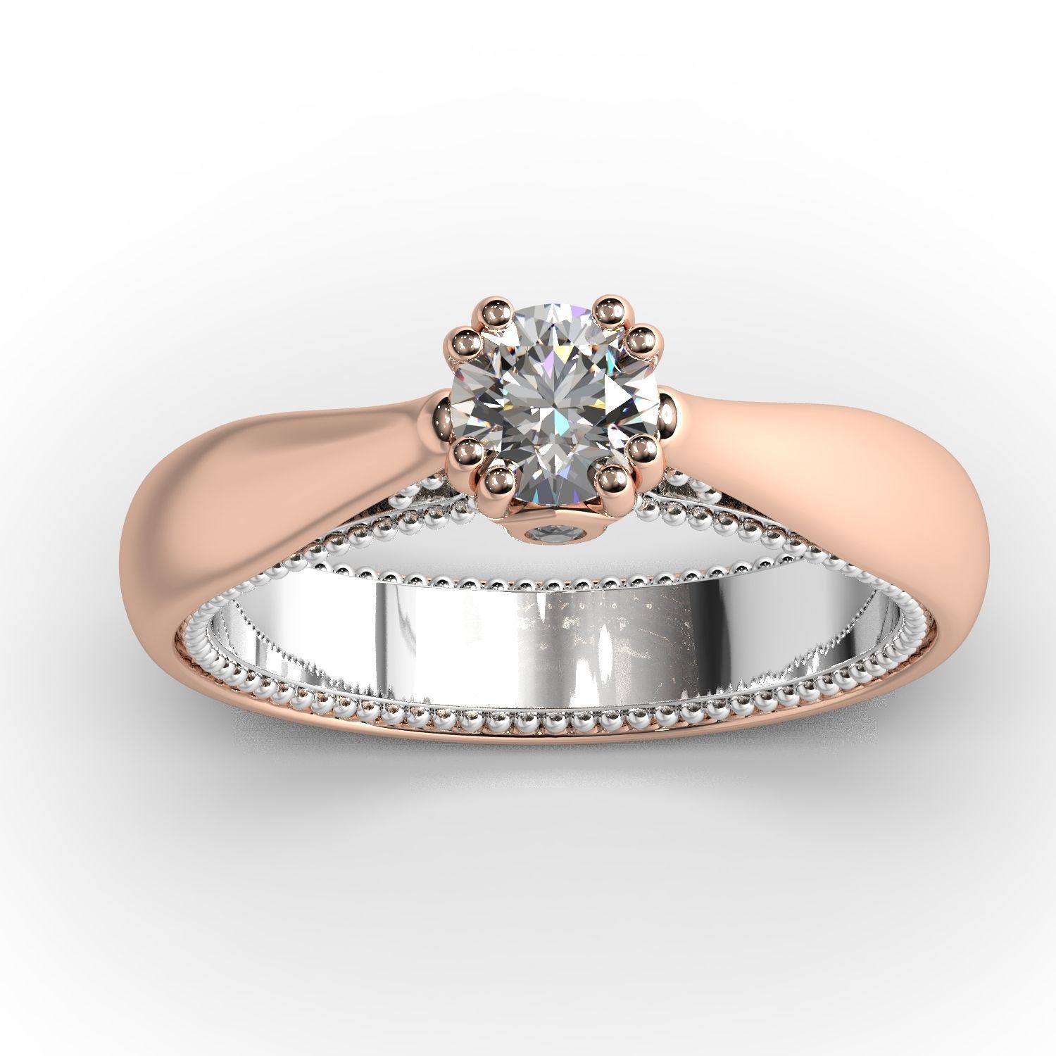 Diamond jewelry ring 3D print model_7